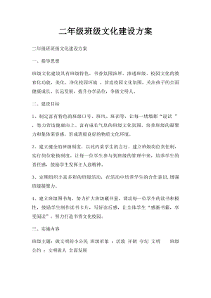 二年级班级文化建设方案(1).docx