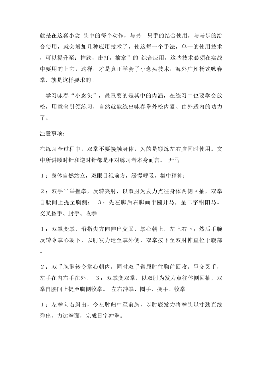 咏春教学之咏春拳小念头.docx_第2页