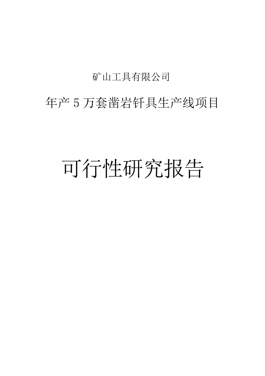 产5万套凿岩钎具生产线建设项目可行性研究报告.doc_第1页