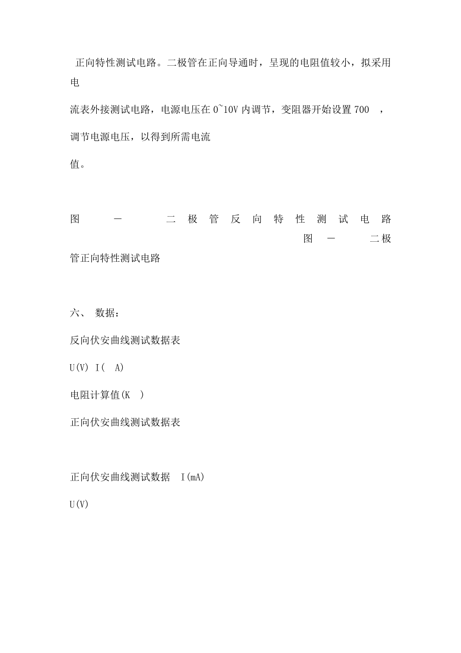 二极管伏安特性曲线的测绘实验报告.docx_第2页