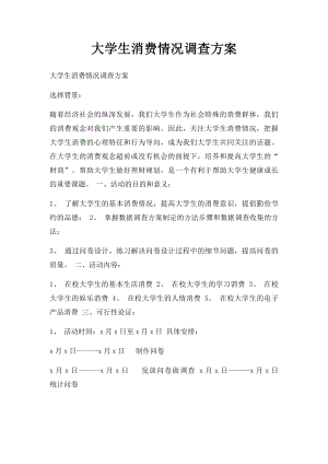 大学生消费情况调查方案.docx