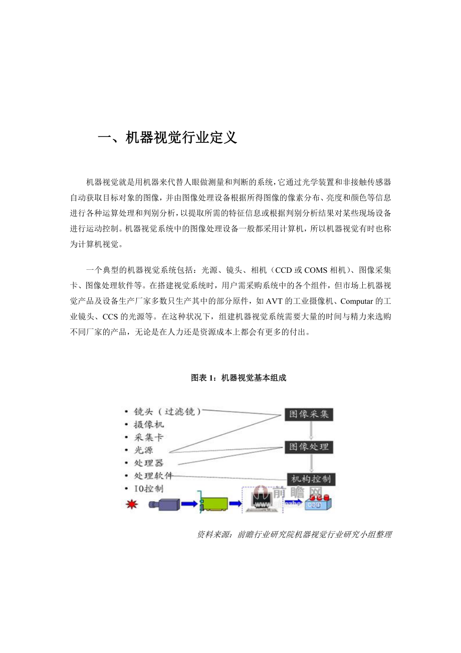 中国机器视觉行业现状及其前景预测分析.doc_第1页