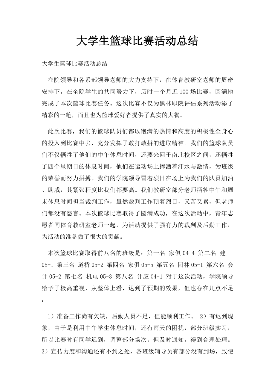 大学生篮球比赛活动总结(1).docx_第1页