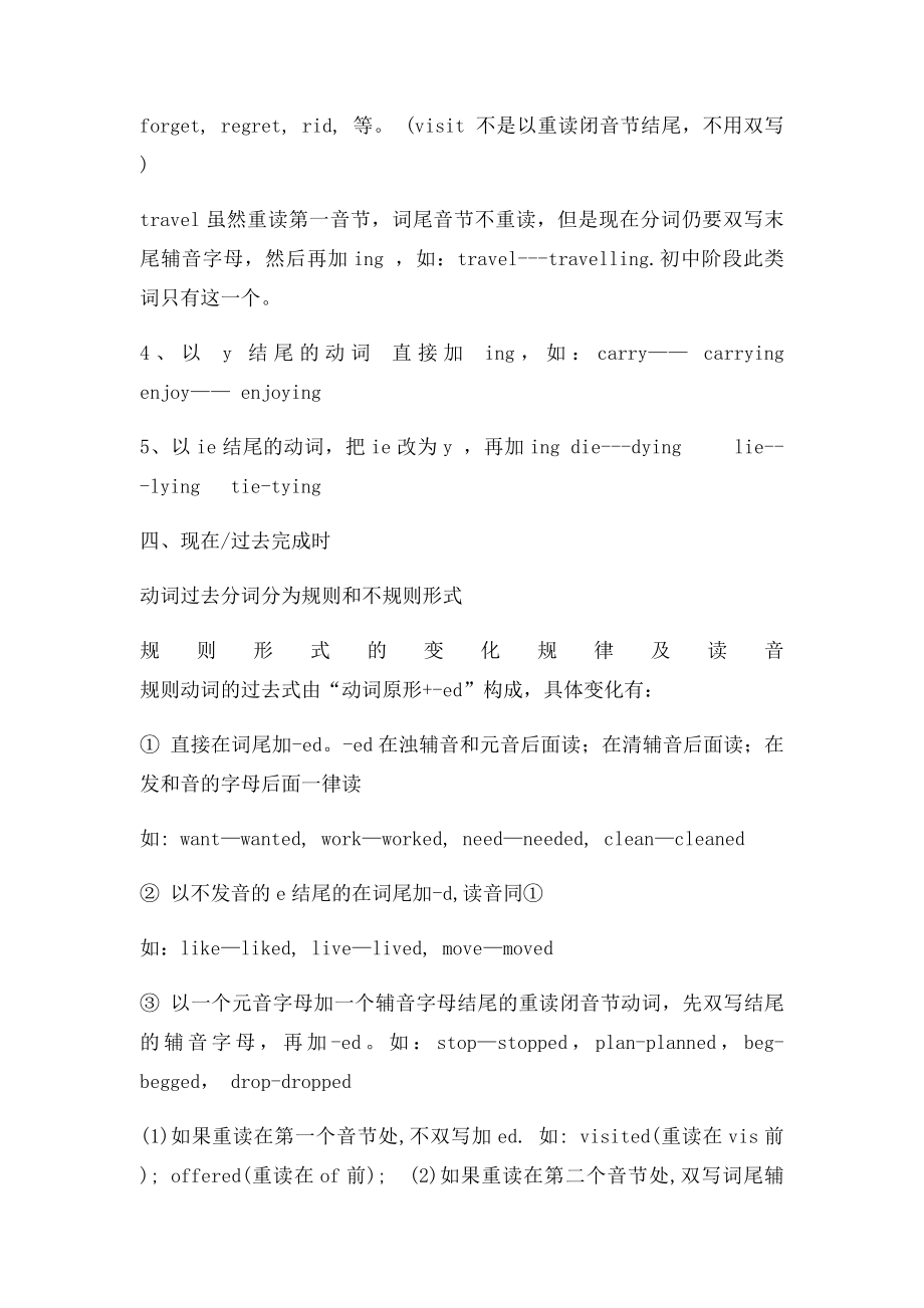 初中英语动词在各种时态中的变化规则.docx_第3页