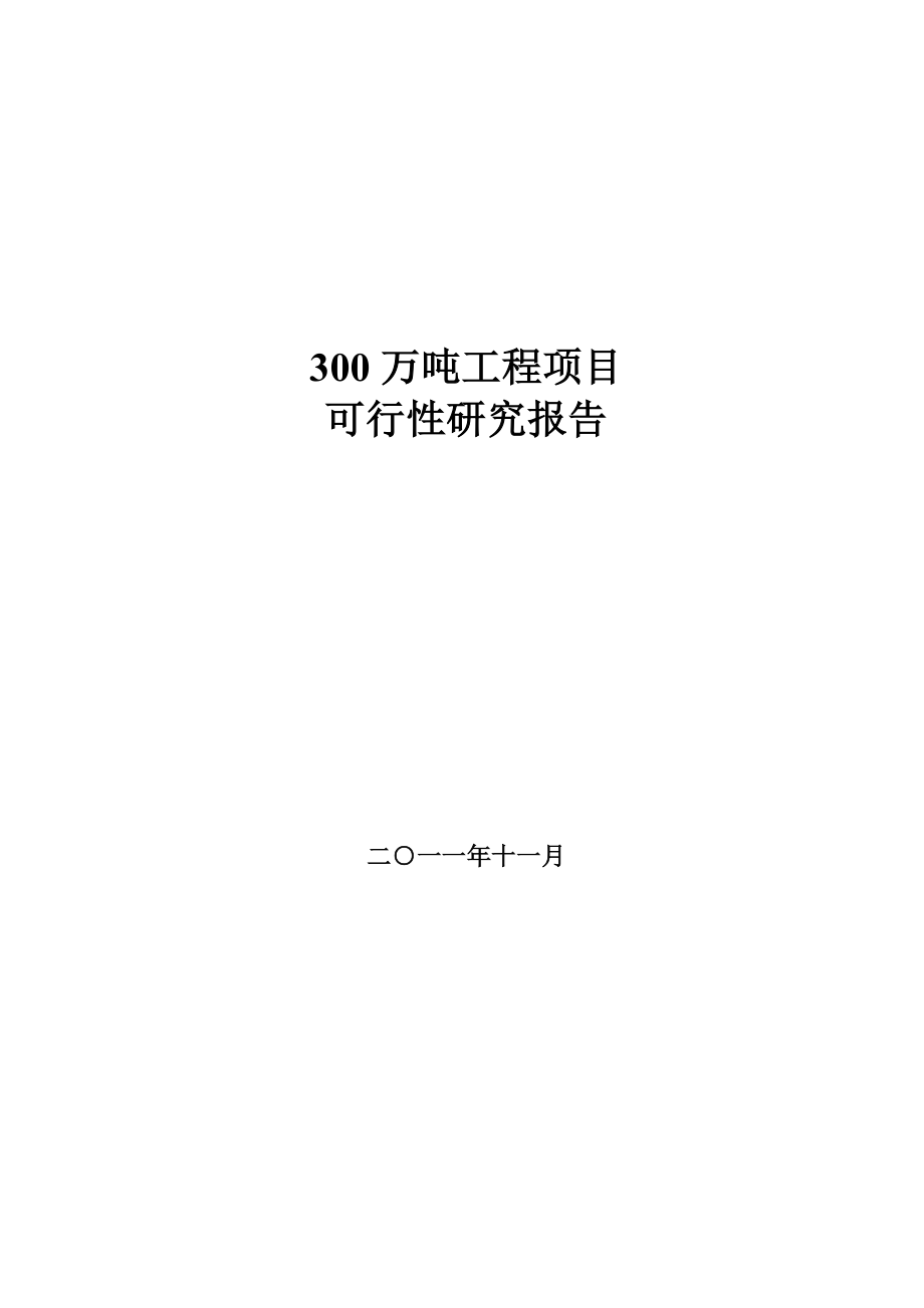 新区300万吨工程项目可行性研究报告.doc_第1页