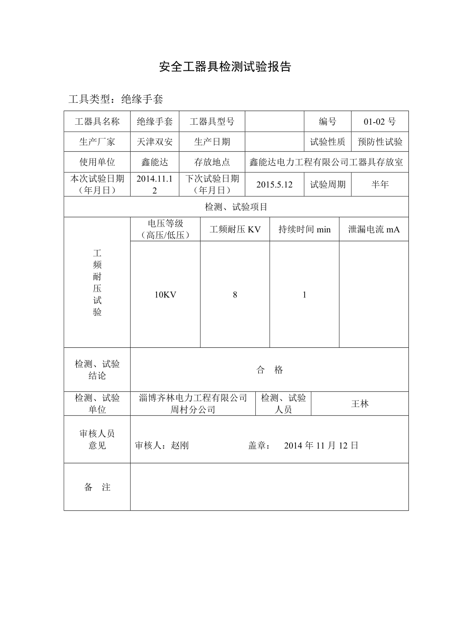 安全工器具试验报告.doc_第2页