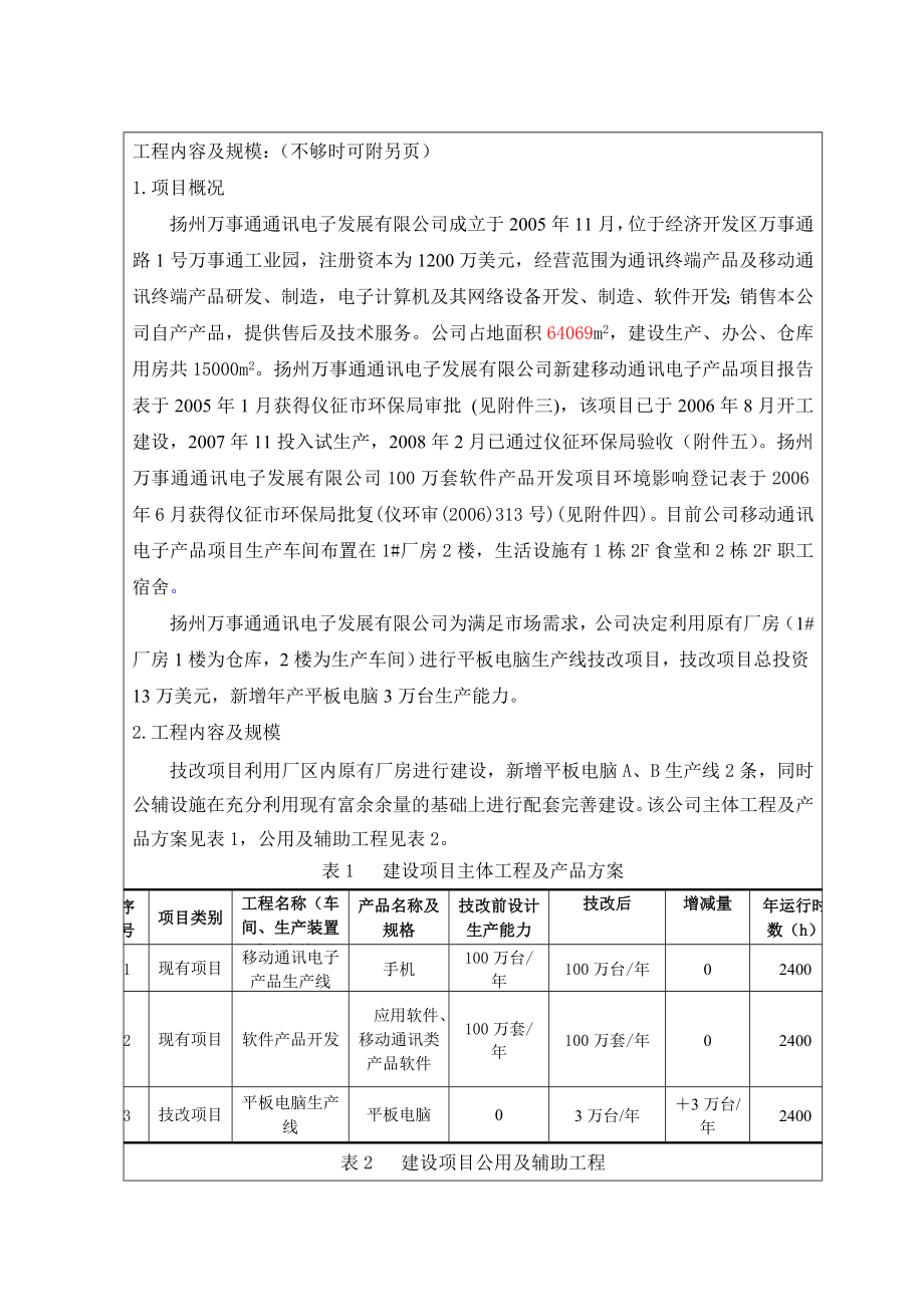 环境影响评价报告简介：1平板电脑生产线技改项目江苏省仪征经济开发区扬州万事通通讯电子发展有限公司南京源恒环境研究所有限公司10215510.doc环评报告.doc_第3页