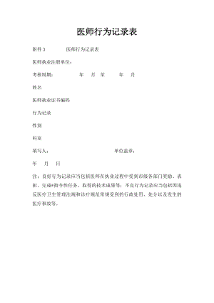 医师行为记录表.docx