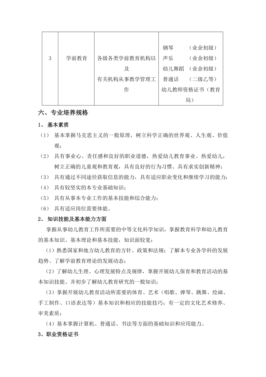 福安职业技术学校学前教育专业实施性教学计划.doc_第2页