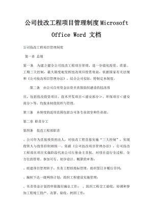 公司技改工程项目管理制度Microsoft Office Word 文档.docx