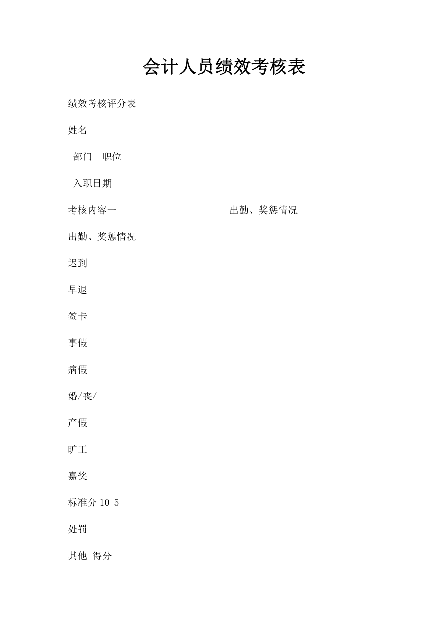 会计人员绩效考核表.docx_第1页