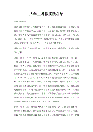 大学生暑假实践总结.docx