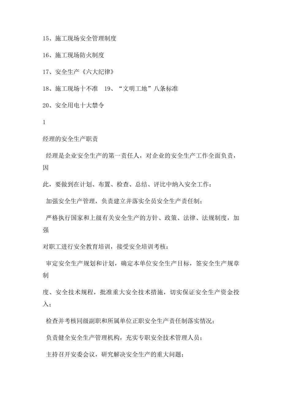 企业各级安全生产责任制和安全生产规章制度目.docx_第2页