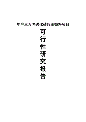 产3万吨碳化硅超细微粉项目可行性研究报告.doc