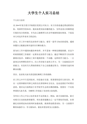 大学生个人实习总结.docx