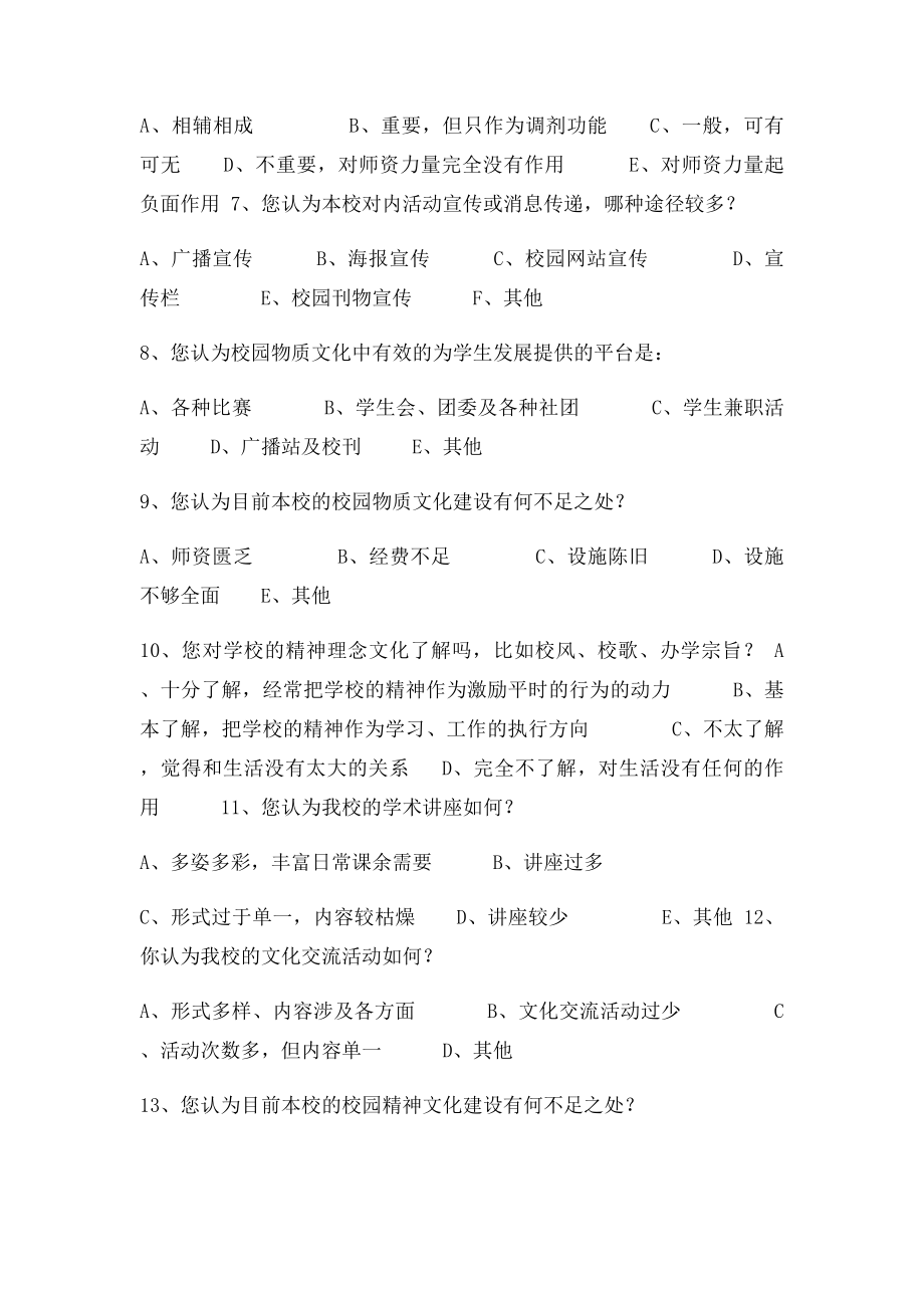 关于大学校园文化建设的调查问卷.docx_第2页