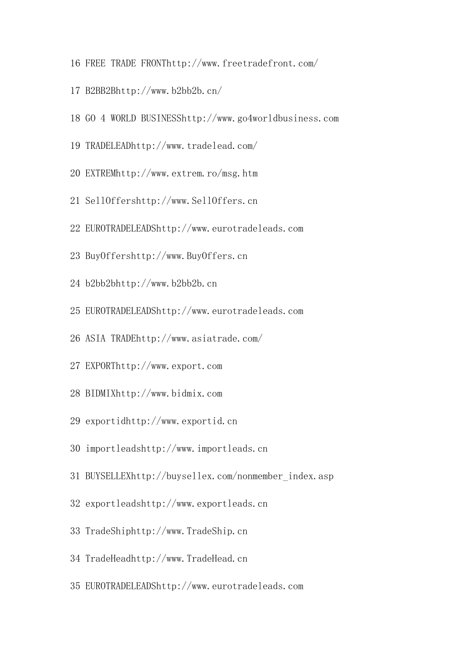外贸人常用的150多个B2B电子商务网站种类.docx_第2页