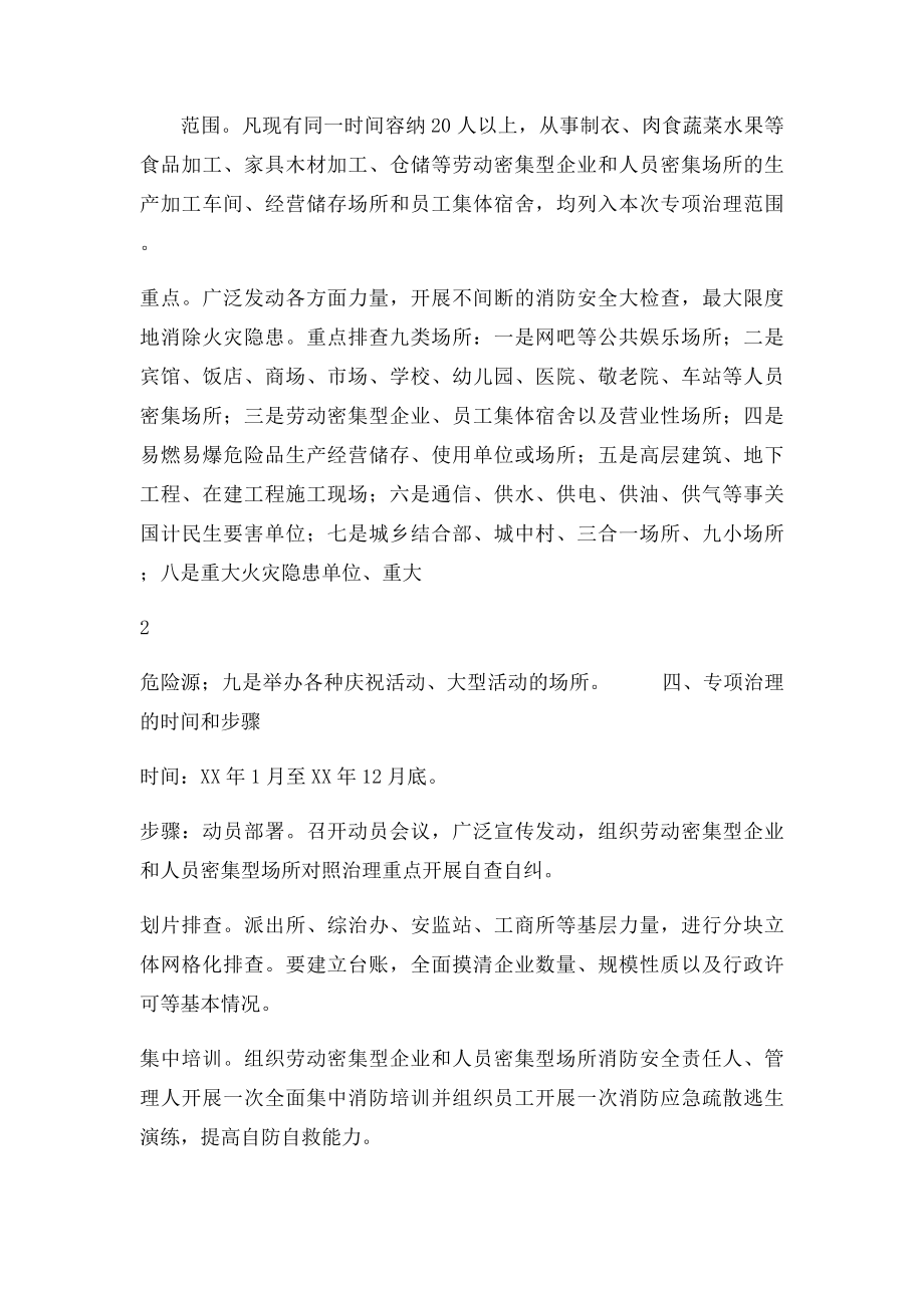 人员密集场所消防安全专项整治实施方案.docx_第2页