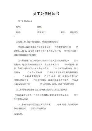 员工处罚通知书(4).docx