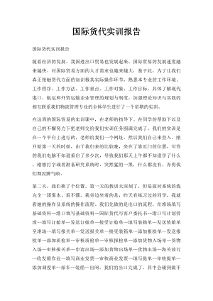 国际货代实训报告.docx