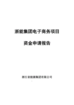 浙江能源集团电子商务平台项目资金申请报告.doc