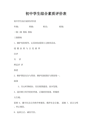 初中学生综合素质评价表(2).docx