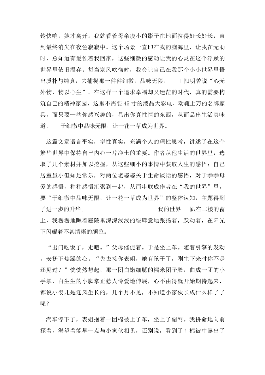 命题作文我的世界写作指导与示例.docx_第3页