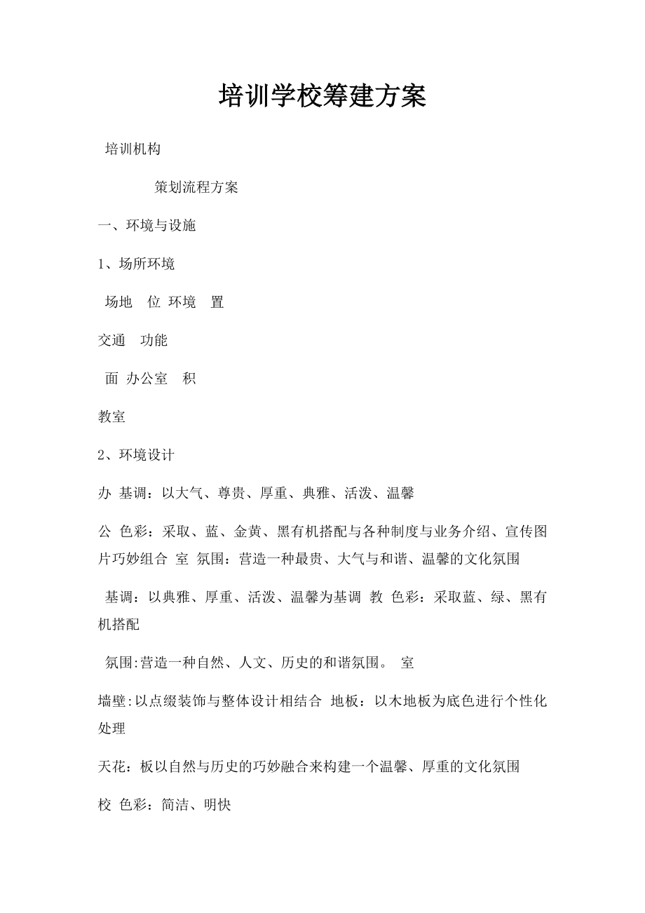 培训学校筹建方案.docx_第1页