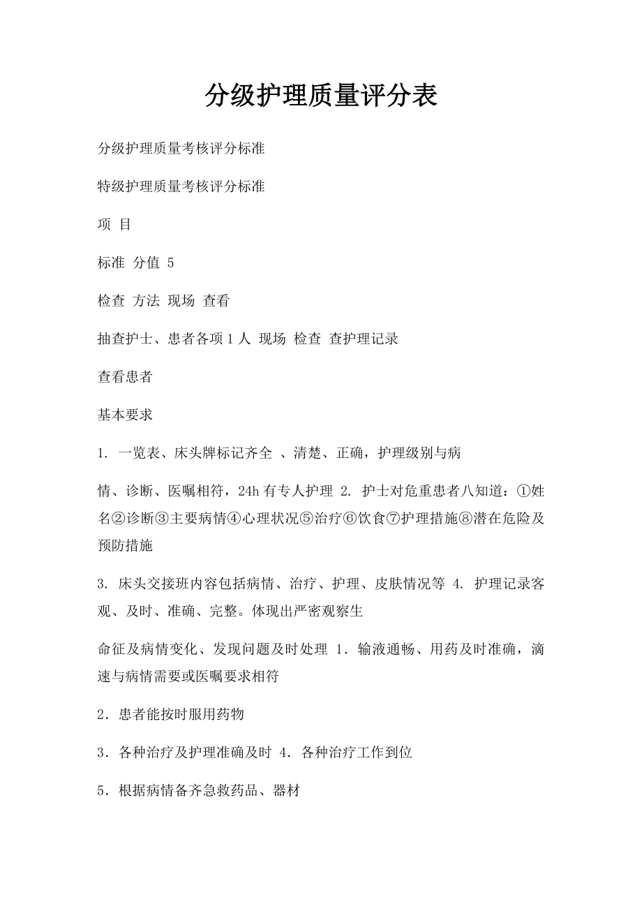 分级护理质量评分表.docx_第1页