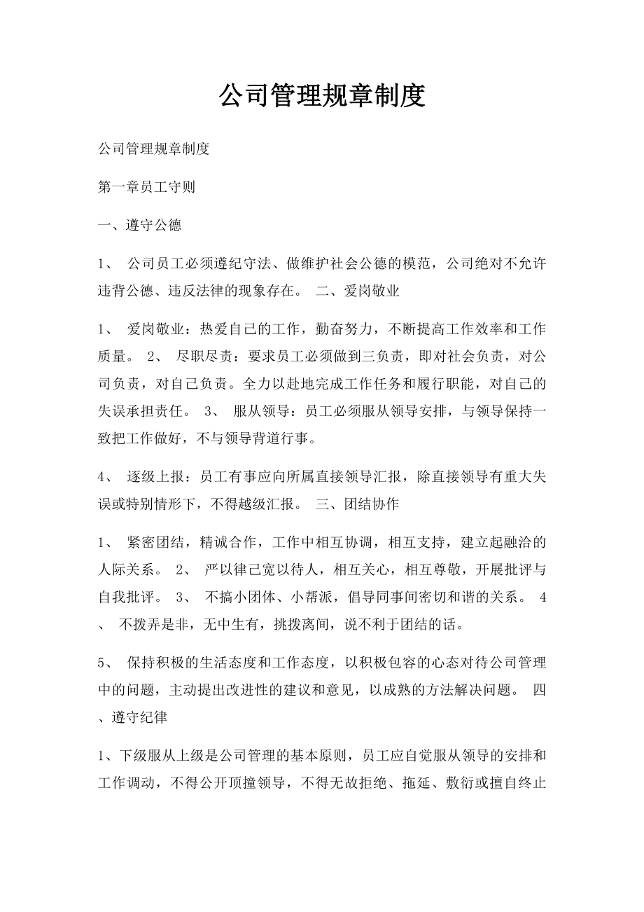 公司管理规章制度(2).docx_第1页