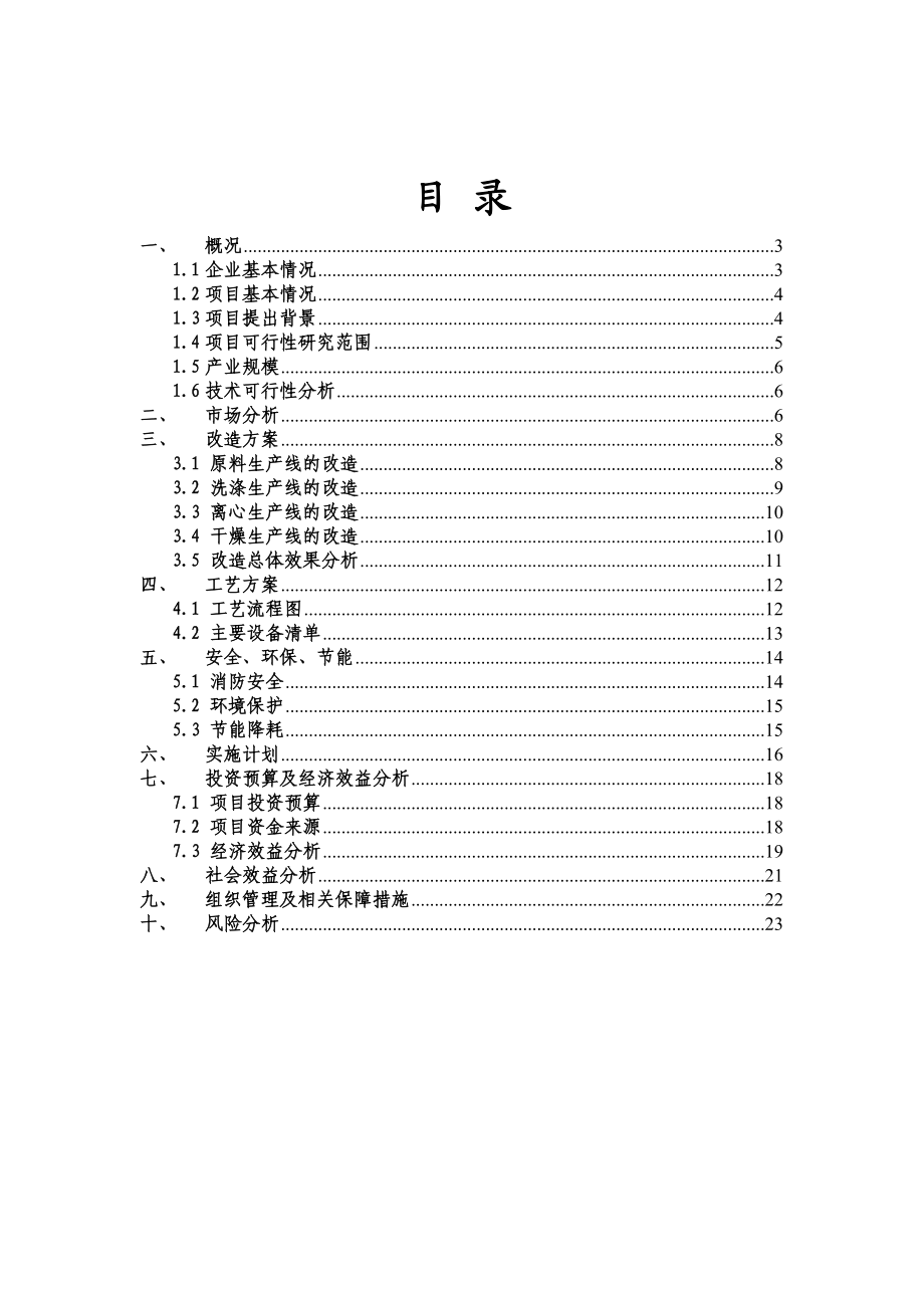 某公司锂离子电池负极材料技改扩能项目可行性研究报告.doc_第1页