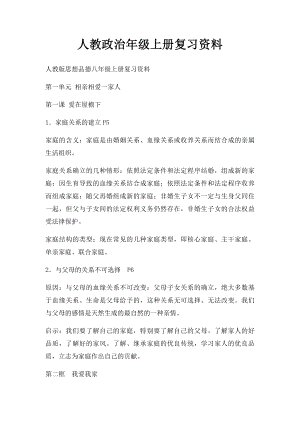 人教政治年级上册复习资料.docx