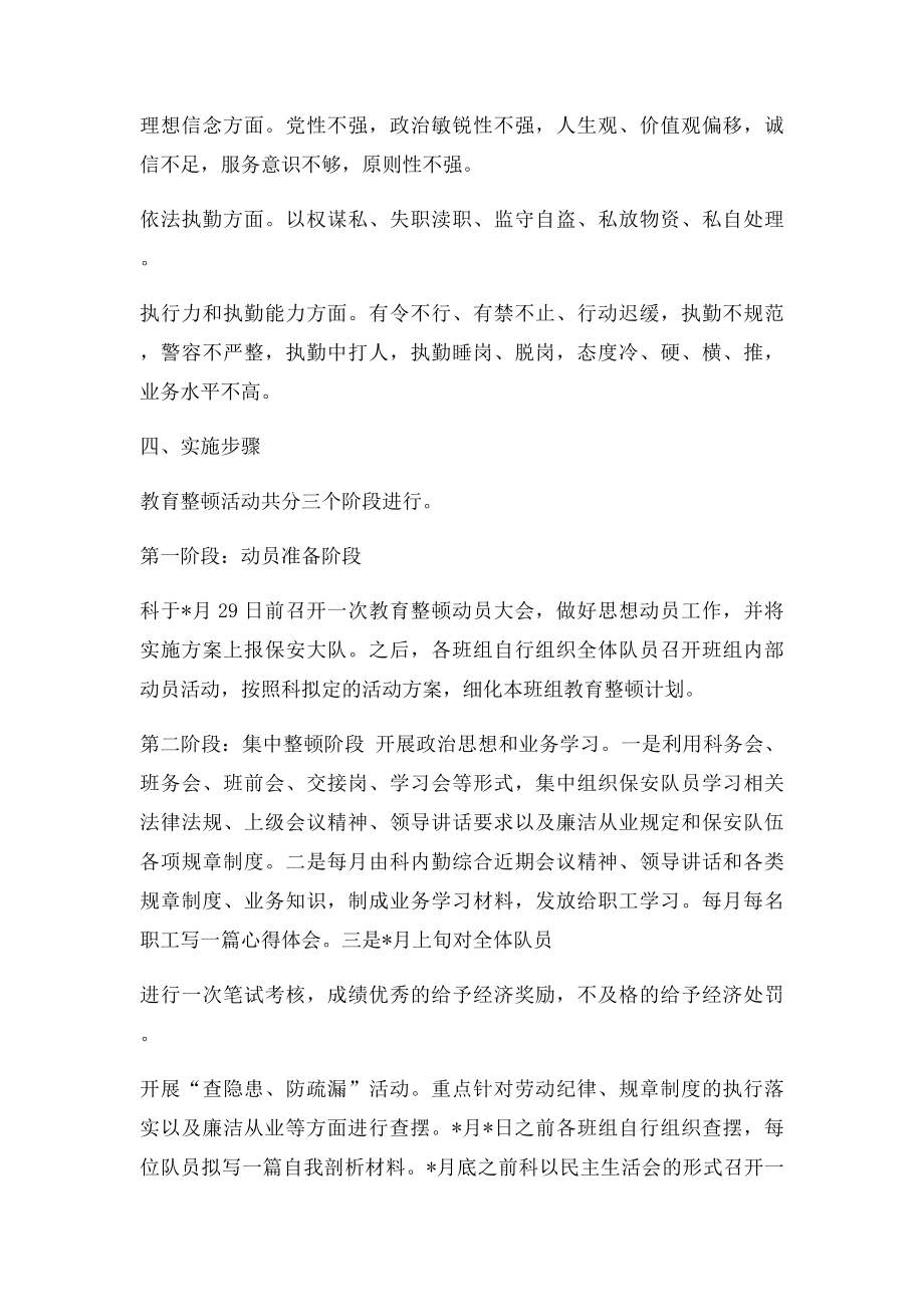 保安队伍教育整顿活动实施方案.docx_第2页