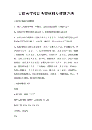 大病医疗救助所需材料及核算方法.docx