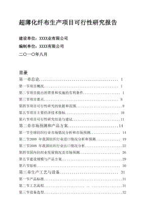 超薄化纤布生产项目可行性研究报告.doc