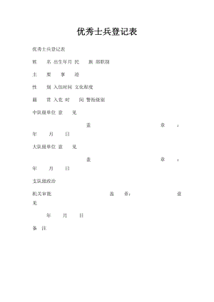 优秀士兵登记表.docx