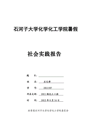 大学生暑期社会实践报告 农村新变化.doc