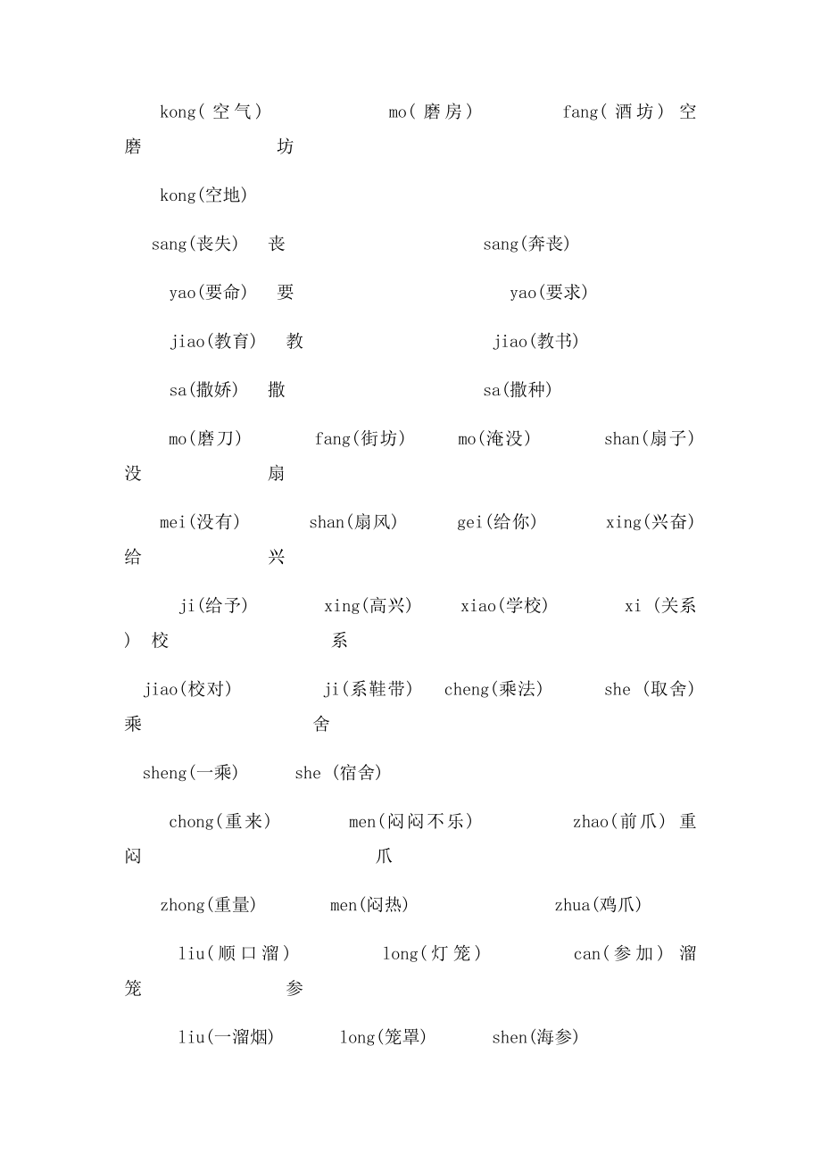 人教小学三年级下册语文多音字复习[1].docx_第2页