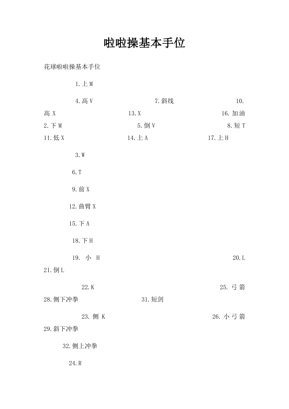 啦啦操基本手位(1).docx_第1页