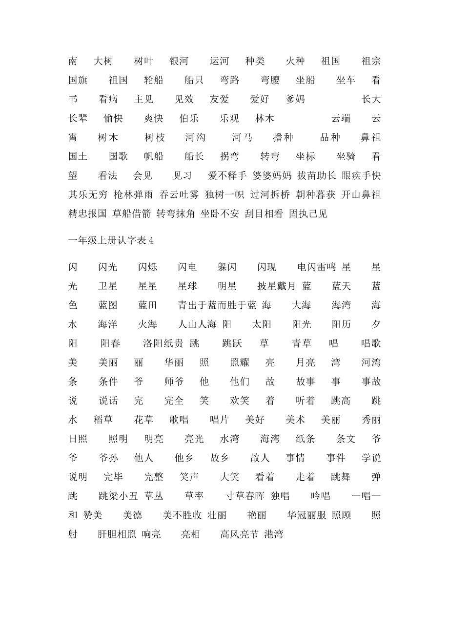 北师大一年级上册认字表组词成语.docx_第3页