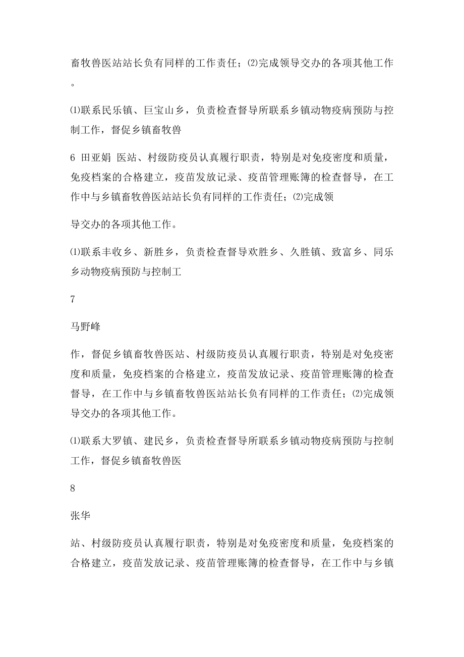 动物疫病预防与控制中心岗位职责工作分工明细表.docx_第2页