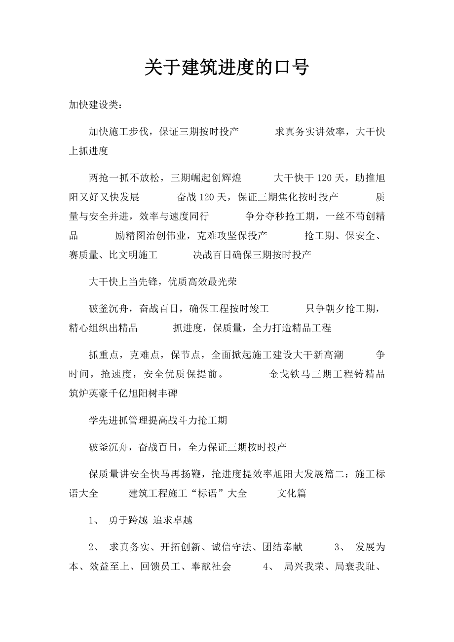 关于建筑进度的口号.docx_第1页