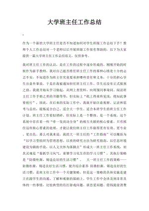 大学班主任工作总结(2).docx