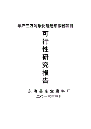 产3万吨碳化硅微粉项目可行性研究报告.doc