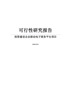 投资建设企业移动电子商务平台项目可行性研究报告.doc