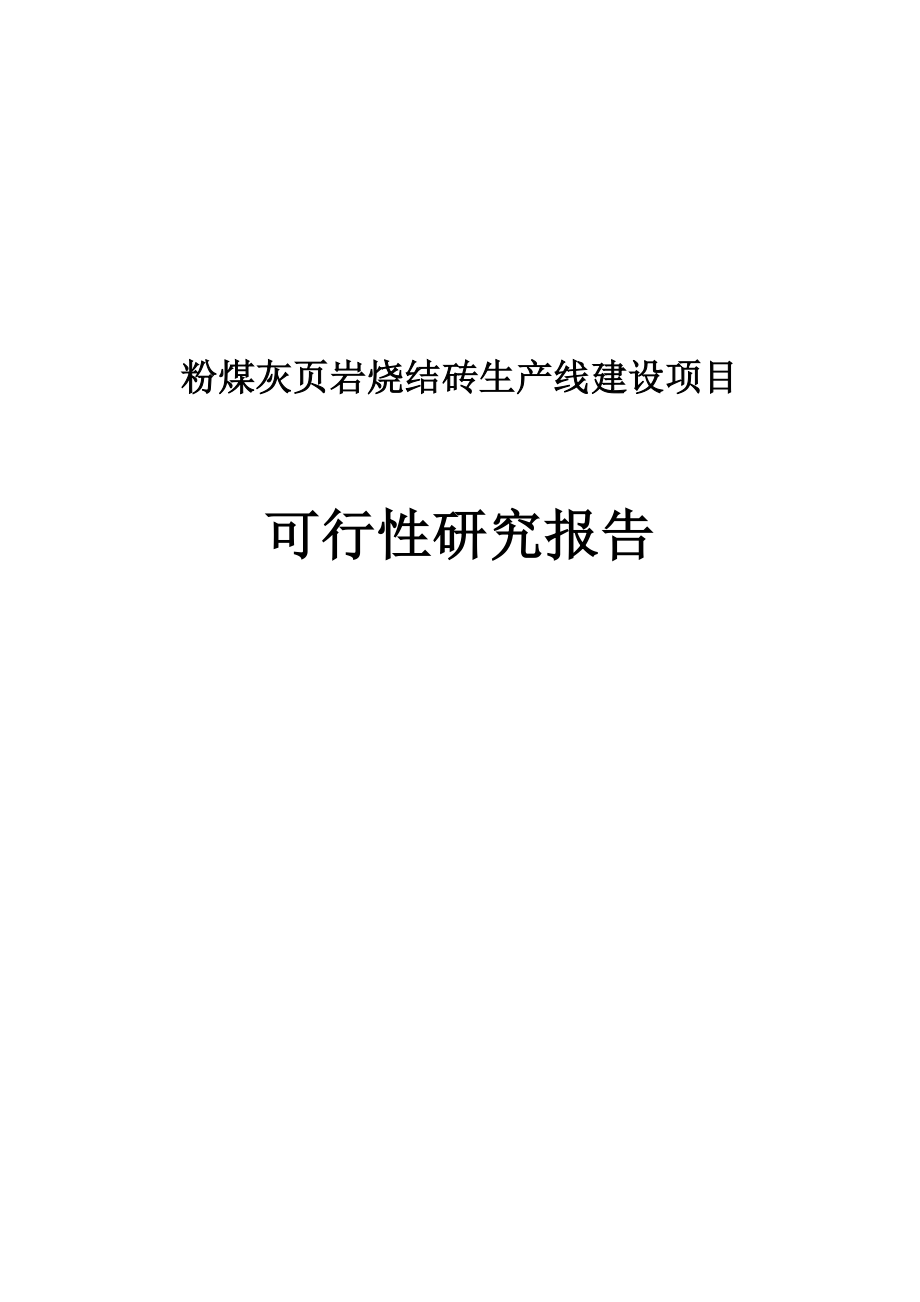 粉煤灰页岩烧结砖生产线建设项目可行性研究报告.doc_第1页