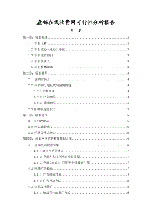 盘锦在线收费网可行性分析报告.doc