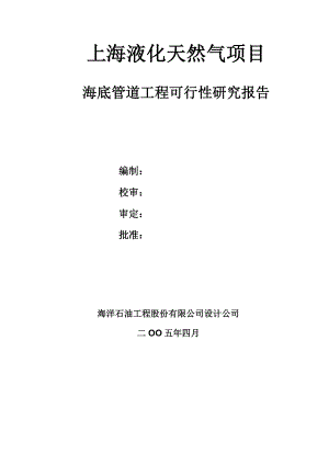 液化天然气项目海底管道工程可行性研究报告.doc