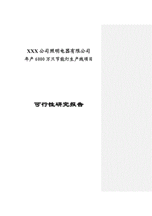 6000万支节能灯项目可行性研究报告1.doc