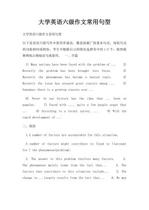 大学英语六级作文常用句型.docx